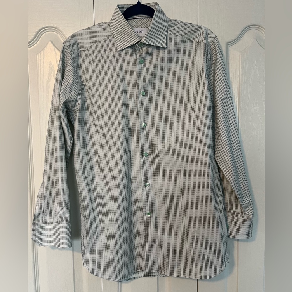 Eton Men's Slim Green Checkered Shirt 100%cotton
38”Chest/15”Neck